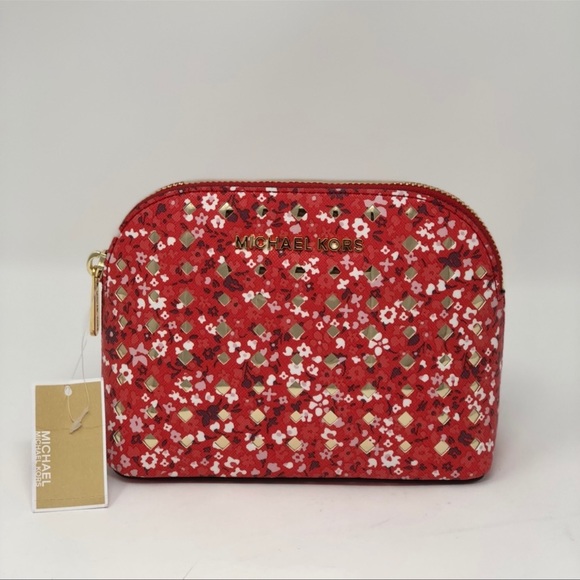 Michael kors Emmy large travel cosmetic case pouch sangria - Picture 1 of 9